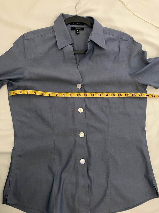 Foxcroft Slate Blue Button-Down Shirt